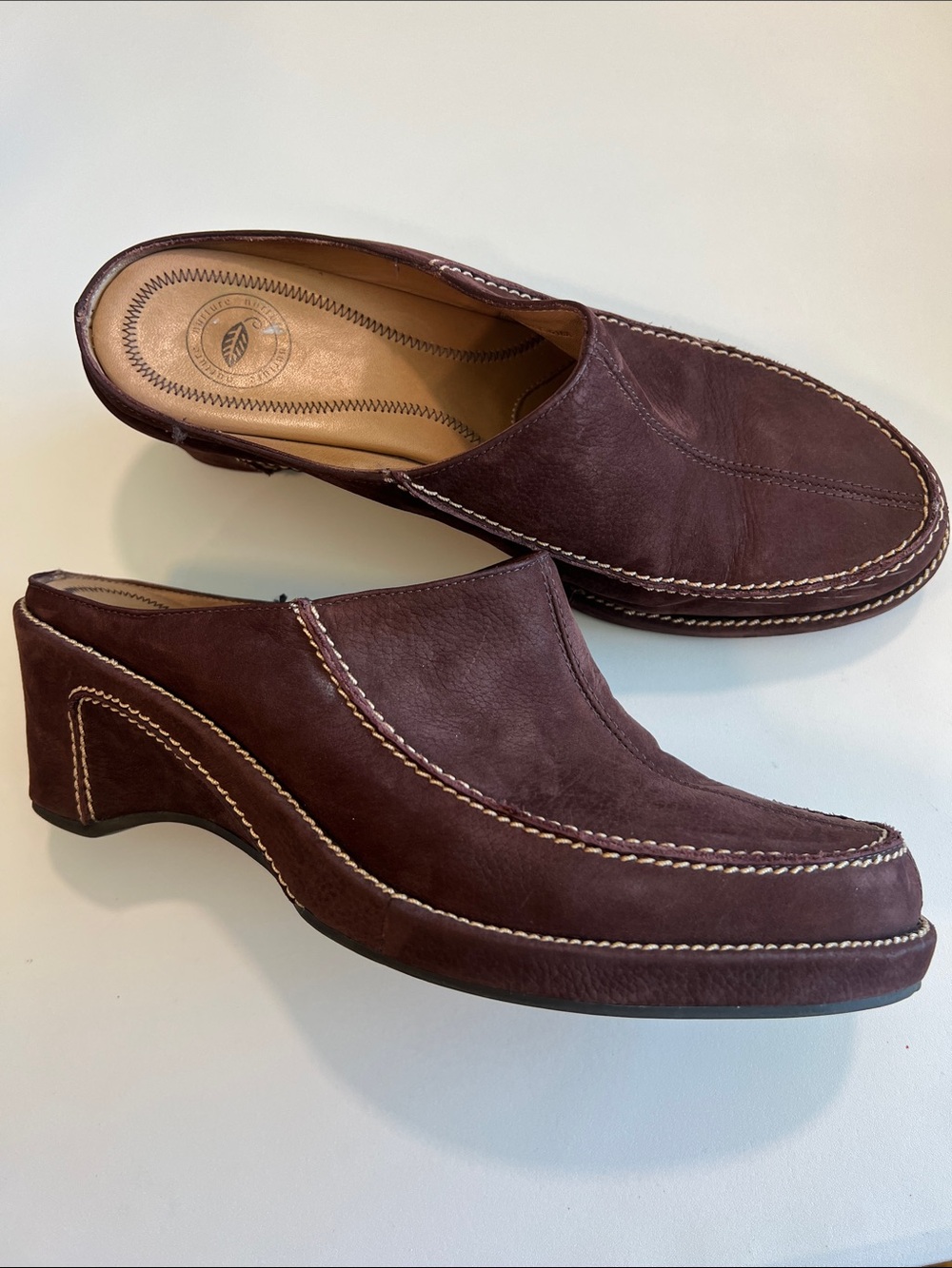 Nurture - 10, Brown Leather Slip-On loafer, wedge, heels, mules